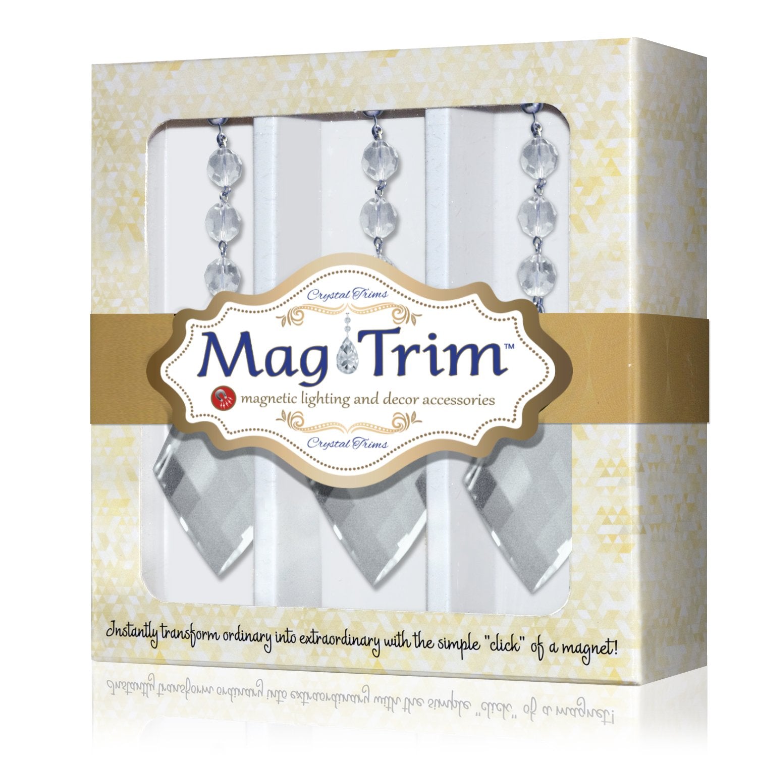 3.5" CLEAR CRYSTAL TWIST DROP Magnetic Chandelier Crystal TrimKit® (Box of 3) Chandelier Crystals | Magnetic Crystals | Lamp Crystals MagTrim Set/3