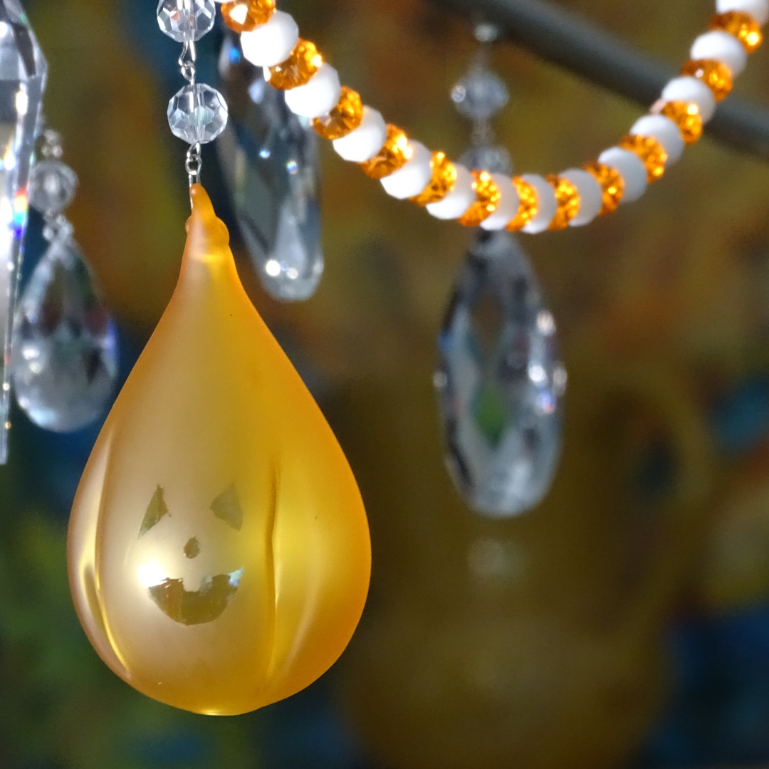 JACK-O'-LANTERN (Set/1) OR (Set/3) MAGNETIC HALLOWEEN CHANDELIER ORNAMENT