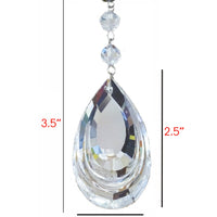 4" CLEAR 3D CRYSTAL ALMOND Magnetic Chandelier Crystal (Box of 3 or 6) - MagTrim Designs LLC