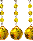 4 x 30mm YELLOW FACETED BALL (Box of 3) Magnetic Chandelier Crystal TrimKit® - MagTrim Magnetic Ornaments LLC