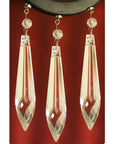 4.5 " CLEAR CRYSTAL SPEAR DROP Magnetic Chandelier Crystal TrimKit® (Box of 3) - MagTrim Designs LLC