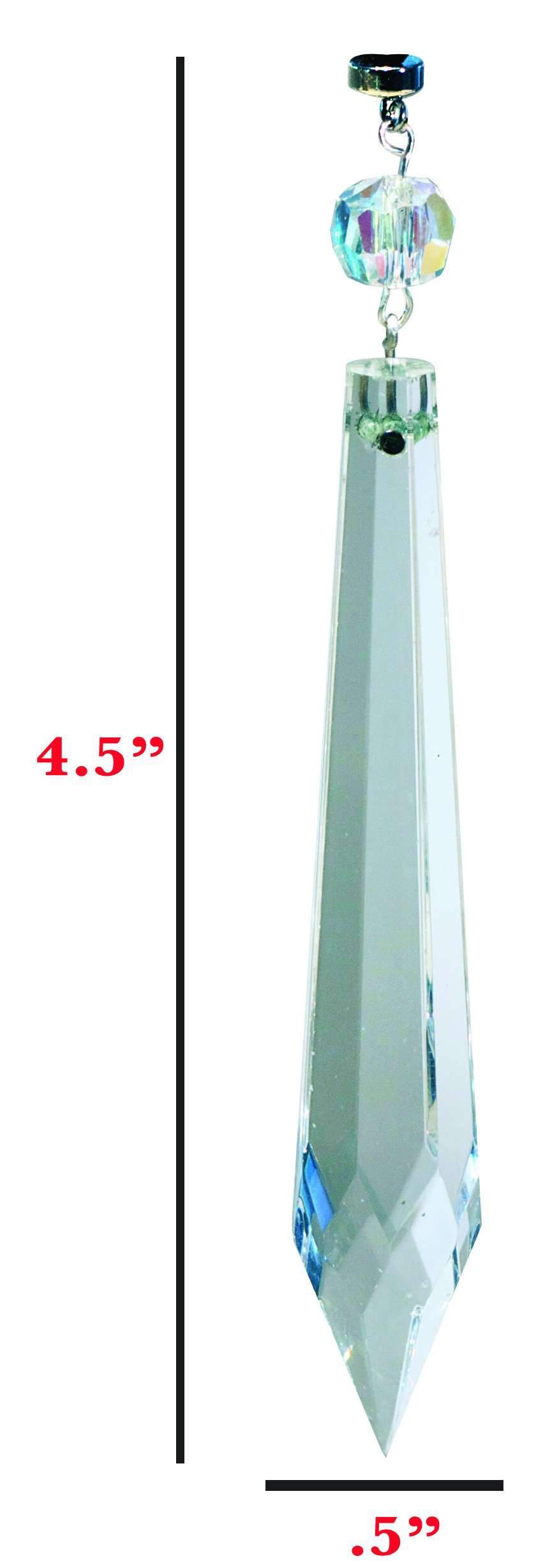 4.5 " CLEAR CRYSTAL SPEAR DROP Magnetic Chandelier Crystal TrimKit® (Box of 3) - MagTrim Designs LLC