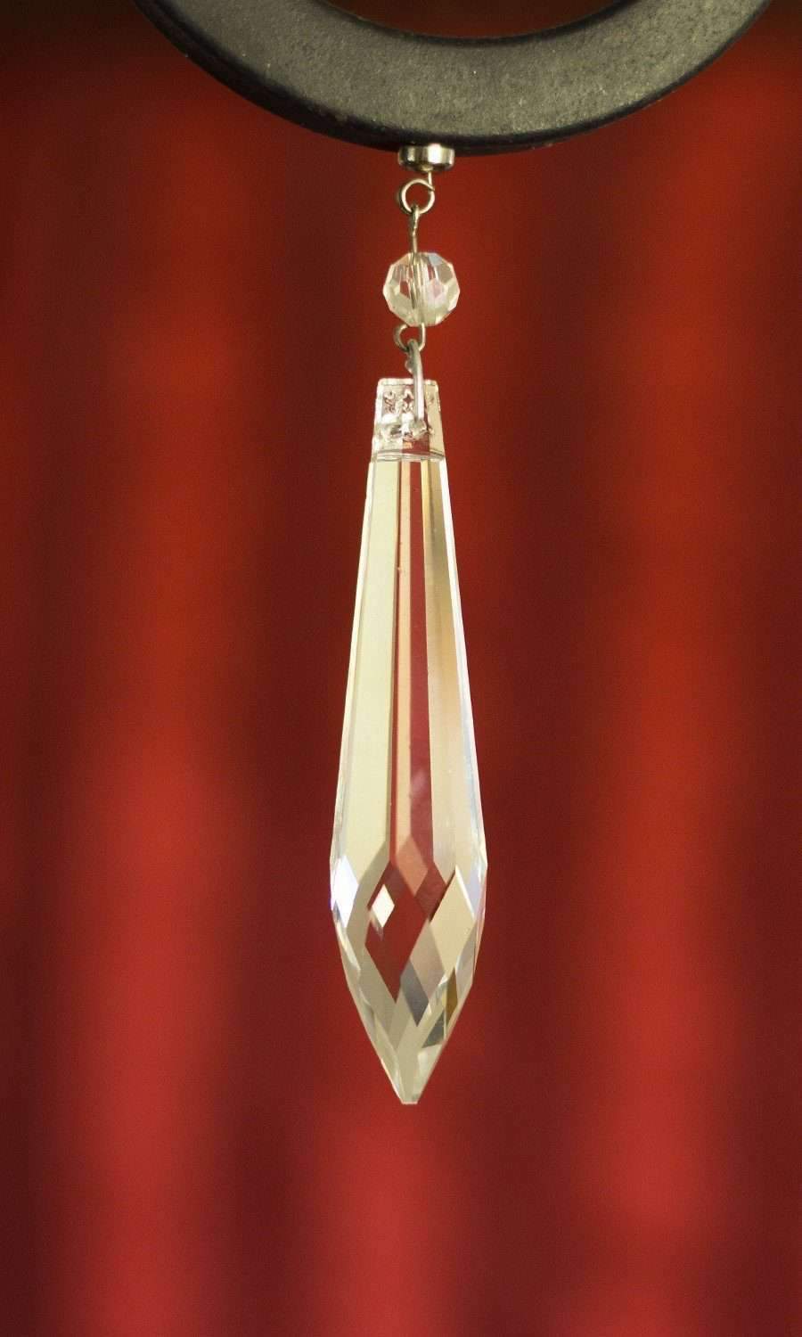4.5 " CLEAR CRYSTAL SPEAR DROP Magnetic Chandelier Crystal TrimKit® (Box of 3) - MagTrim Designs LLC