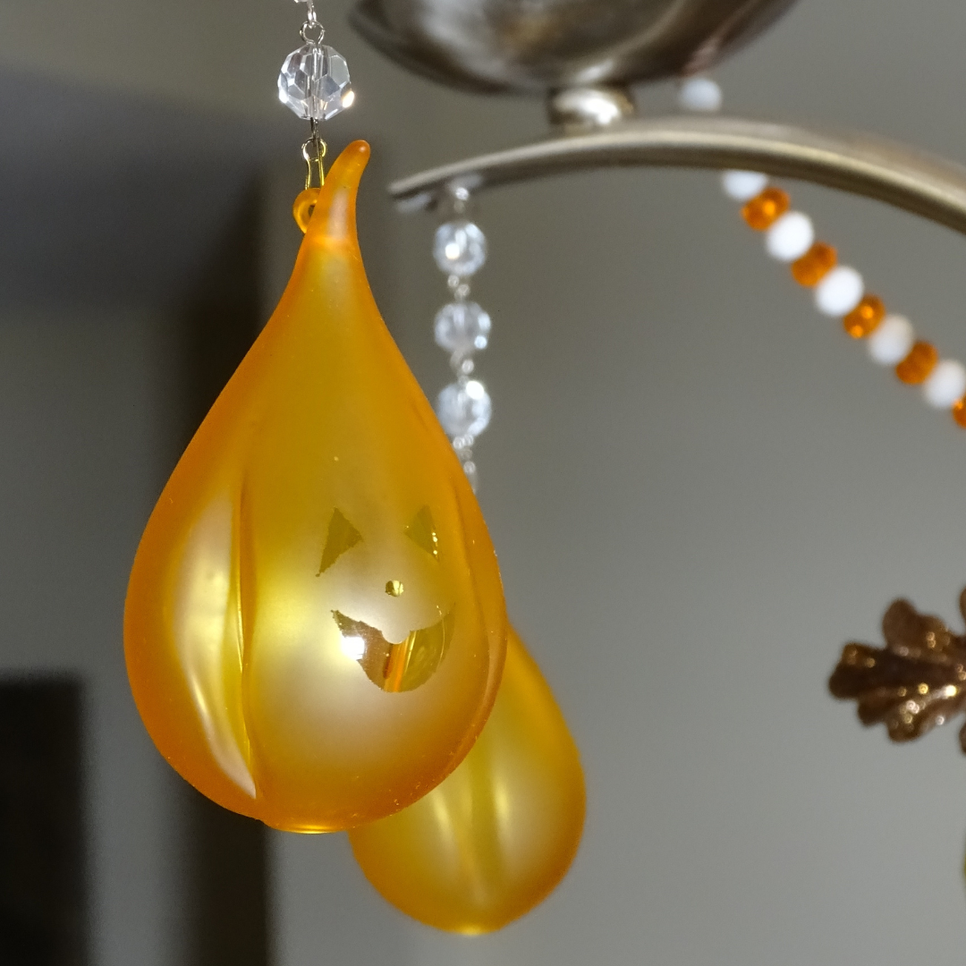 JACK-O'-LANTERN (Set/1) OR (Set/3) MAGNETIC HALLOWEEN CHANDELIER ORNAMENT