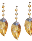 5" CHAMPAGNE CRYSTAL LEAF MAGNETIC CHANDELIER CRYSTAL (Box of 3) - MagTrim Designs LLC
