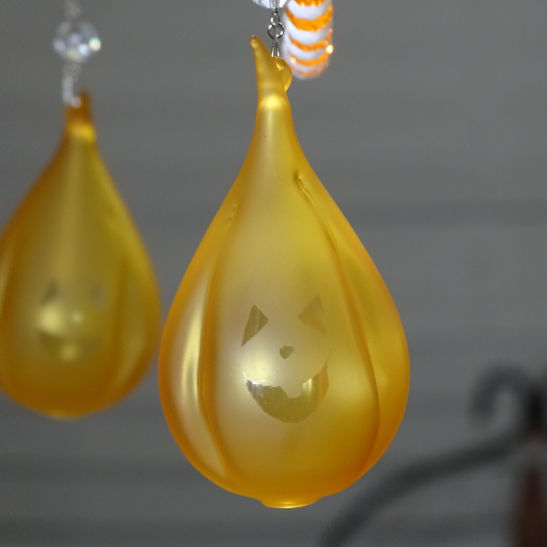 JACK-O'-LANTERN (Set/1) OR (Set/3) MAGNETIC HALLOWEEN CHANDELIER ORNAMENT