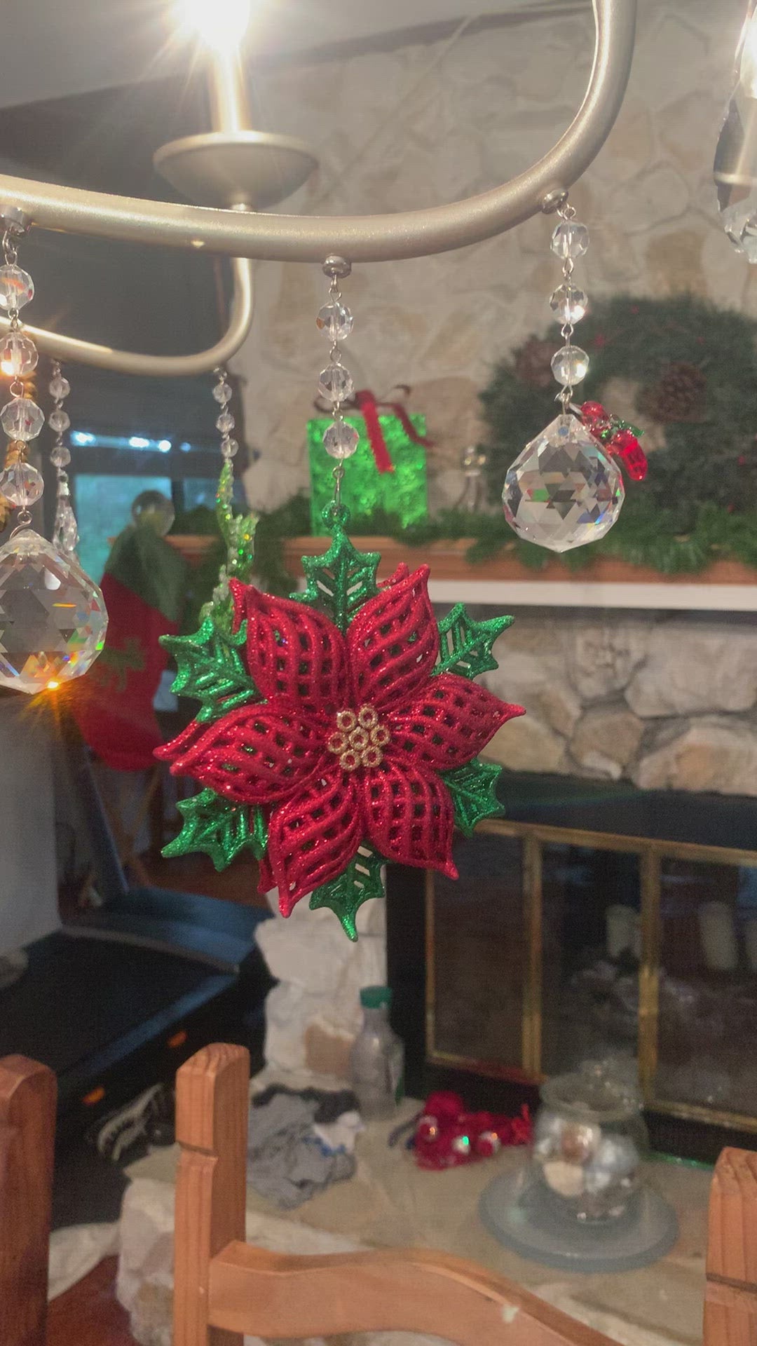 HOLIDAY CHANDELIER MAKEOVER KIT - (3) Red Green Merry Christmas +