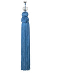 6.5" BLUE CRYSTAL BEAD TASSEL (Set/3) MAGNETIC CHANDELIER ORNAMENT - Magnetic Chandelier Accessory TrimKit® - MagTrim Designs LLC