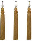 6.5" GOLD CRYSTAL BEAD TASSEL (Set/3) MAGNETIC CHANDELIER ORNAMENT - Magnetic Chandelier Accessory TrimKit® - MagTrim Designs LLC
