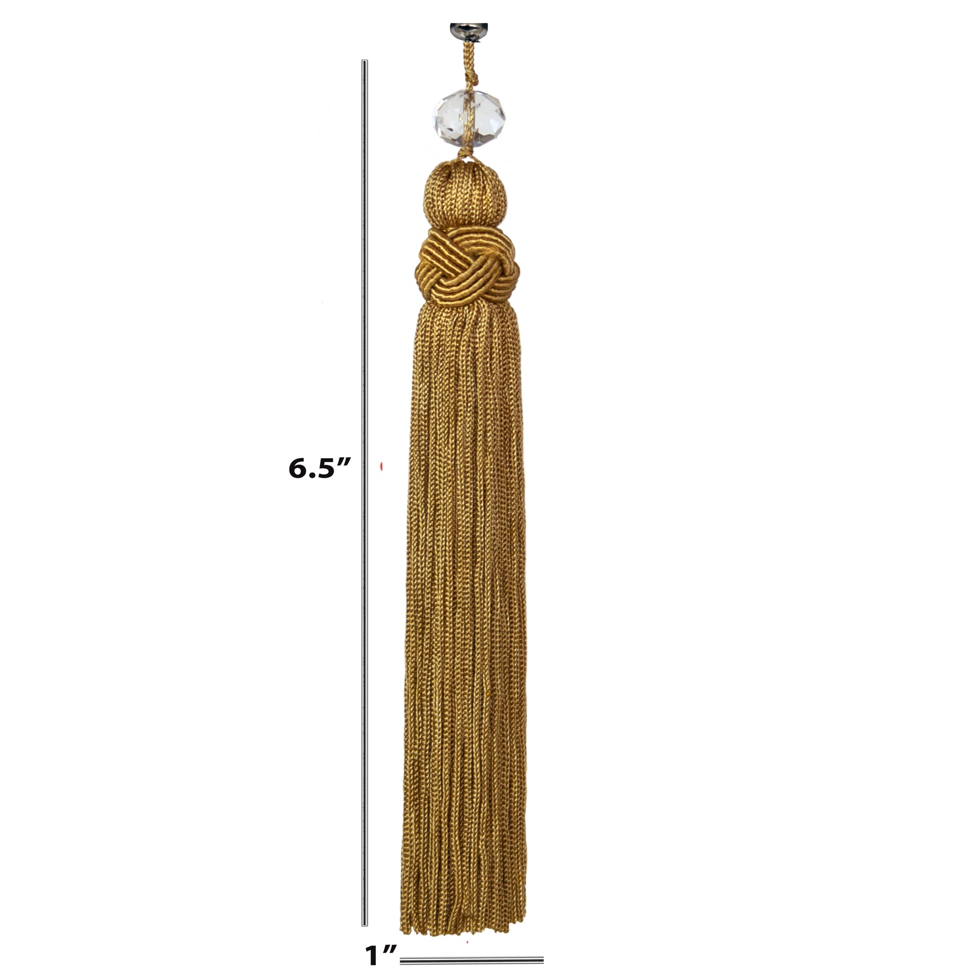 6.5" GOLD CRYSTAL BEAD TASSEL (Set/3) MAGNETIC CHANDELIER ORNAMENT - Magnetic Chandelier Accessory TrimKit® - MagTrim Designs LLC