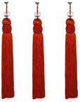6.5" ORANGE CRYSTAL BEAD TASSEL (Set/3) MAGNETIC CHANDELIER ORNAMENT - Magnetic Chandelier Accessory TrimKit® - MagTrim Designs LLC