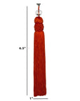6.5" ORANGE CRYSTAL BEAD TASSEL (Set/3) MAGNETIC CHANDELIER ORNAMENT - Magnetic Chandelier Accessory TrimKit® - MagTrim Designs LLC