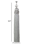 6.5" SILVER CRYSTAL BEAD TASSEL (Set/3) MAGNETIC CHANDELIER ORNAMENT - Magnetic Chandelier Accessory TrimKit® - MagTrim Designs LLC