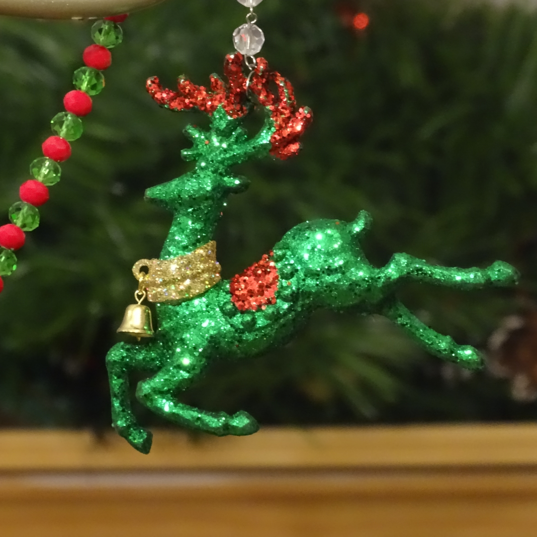 HOLIDAY CHANDELIER MAKEOVER KIT - (3) Green Reindeer + (3) 12 Red