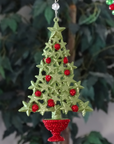 GLITTER RED/GREEN TREE (Set/3) MAGNETIC CHANDELIER ORNAMENT
