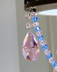 3" PINK FACETED WEAVED ALMOND (Box of 3) Magnetic Chandelier Crystal TrimKit®