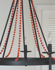 12" CORAL ORANGE GLASS BEAD MAGNETIC CHANDELIER GARLAND (Set/3)