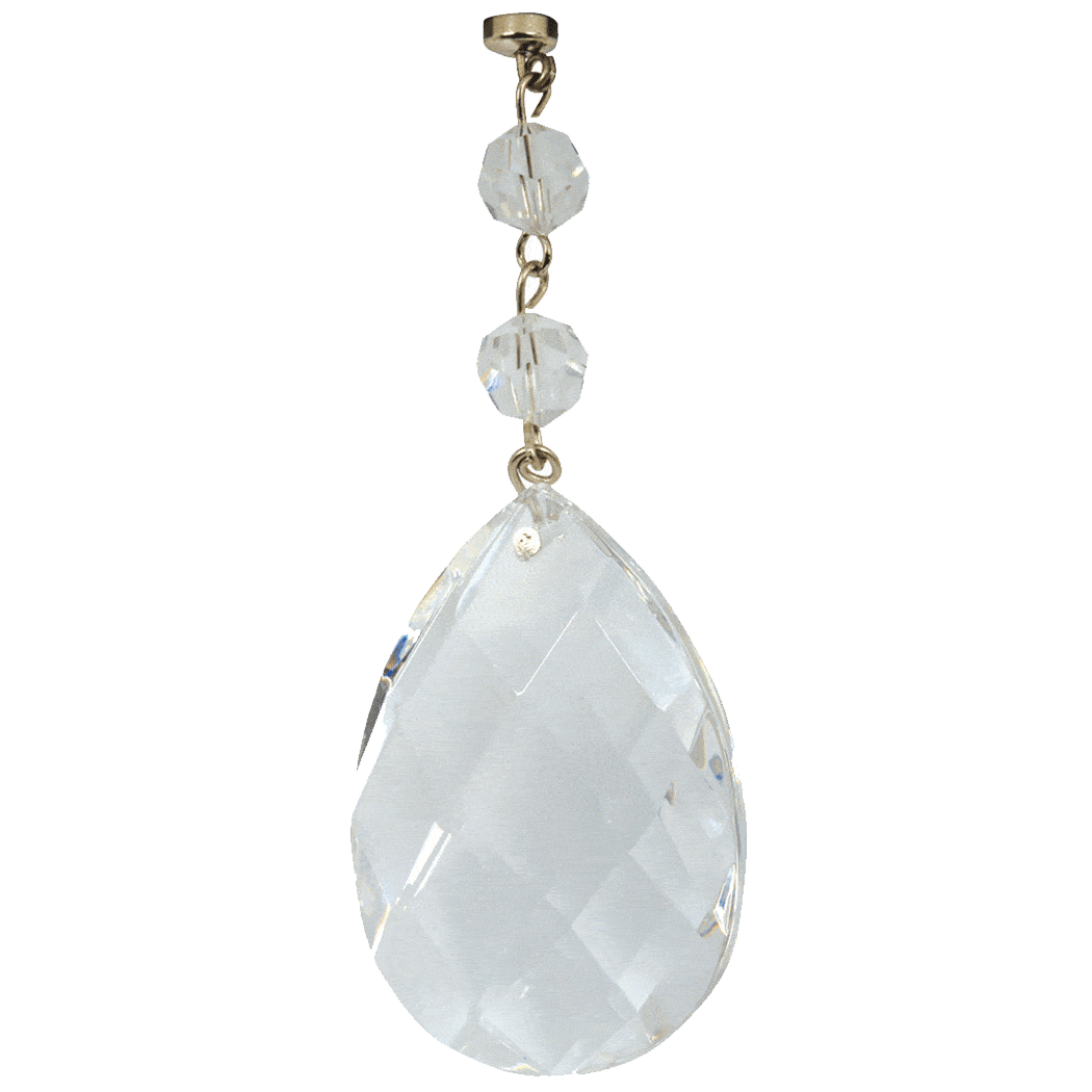 2" CLEAR FACETED ALMOND - MAGNETIC Chandelier Crystal. INSTANTLY REJUVENATE LIGHTING FIXTURES! Use as wedding crystals to add INSTANT SPARKLE to any event. Click n' Stick! (27878852)