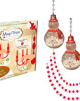 HOLIDAY CHANDELIER MAKEOVER KIT - (3) Glass Snowman + (3) 12" Red/White Crystal Garland