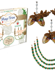 FALL CHANDELIER MAKEOVER KIT - GLITTER ACORN + 12" GREEN/GOLD CRYSTAL BEAD GARLAND