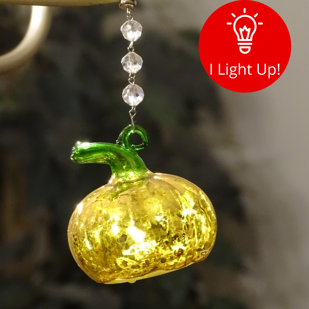 LIGHT UP PUMPKIN (Set/1) OR (Set/3) MAGNETIC HALLOWEEN CHANDELIER ORNAMENT