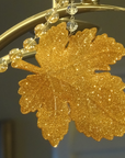 FALL CHANDELIER MAKEOVER KIT - GLITTER GOLD LEAF + 12" CHAMPAGNE CRYSTAL BEAD GARLAND