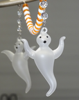 GLASS GHOST (Set/1) MAGNETIC HALLOWEEN CHANDELIER ORNAMENT