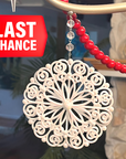 Glitter White Snowflake (Set/3) MAGNETIC CHRISTMAS ORNAMENT - Magnetic Chandelier Accessory TrimKit®