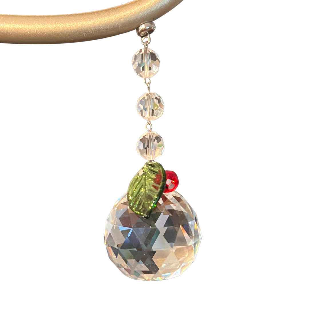 40 mm HOLIDAY CRYSTAL BALL (Set/3) MAGNETIC CHANDELIER ORNAMENT