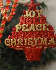 HOLIDAY CHANDELIER MAKEOVER KIT - (3) Red Gold Cross + (3) 12" Red/Gold Garland