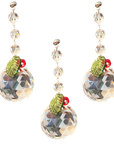 40 mm HOLIDAY CRYSTAL BALL (Set/3) MAGNETIC CHANDELIER ORNAMENT