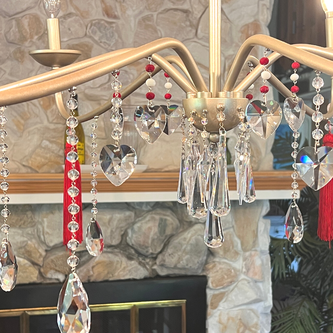 40mm CLEAR CRYSTAL HEART  (Box of 3)  Magnetic Chandelier Crystal