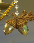FALL CHANDELIER MAKEOVER KIT - GLITTER ACORN + 12" GOLD CRYSTAL BEAD GARLAND