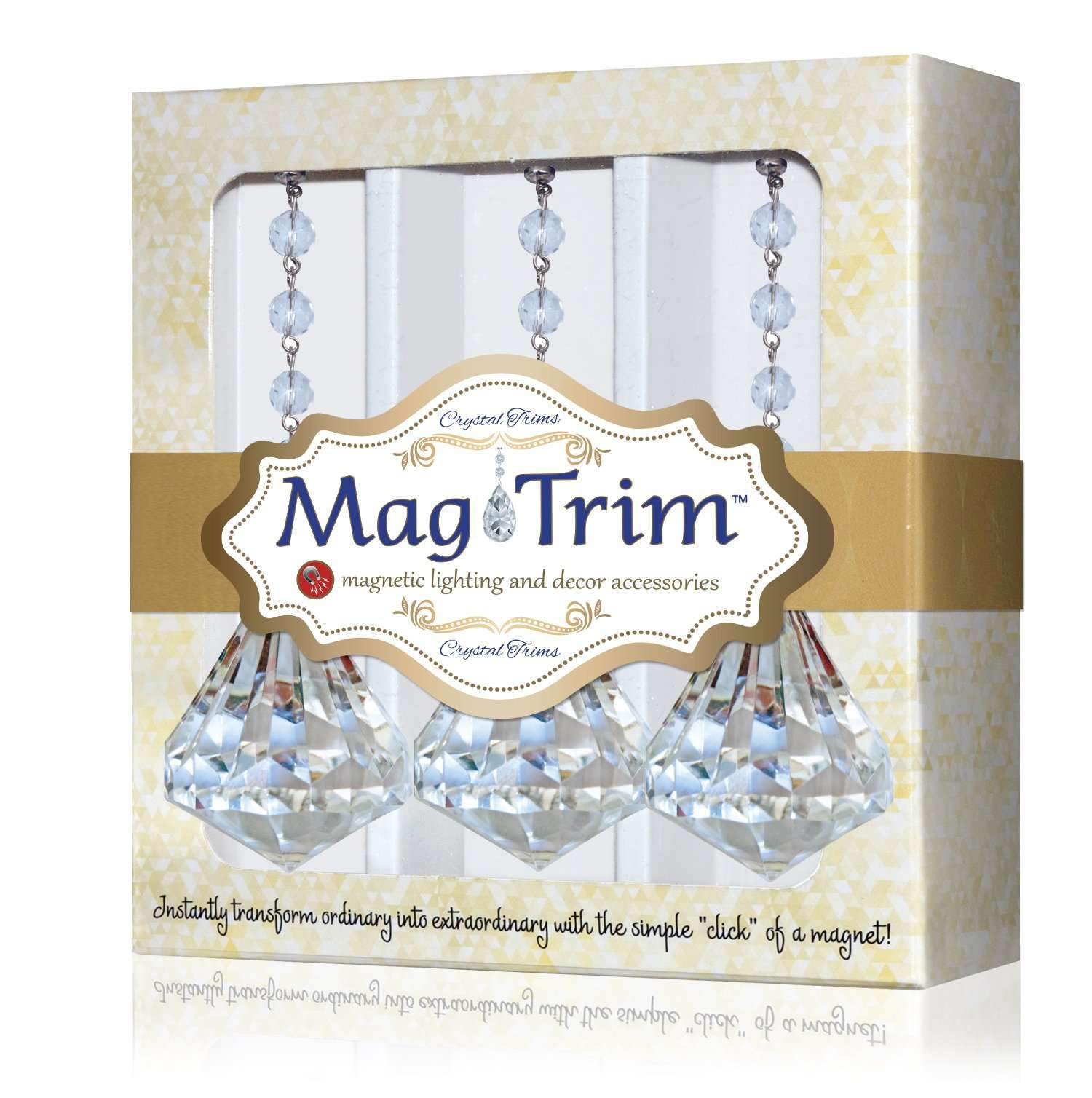 ACRYLIC DIAMOND Magnetic Chandelier Crystal TrimKit® (Box of 3) Chandelier Crystals | Magnetic Crystals | Lamp Crystals MagTrim (7769780176)