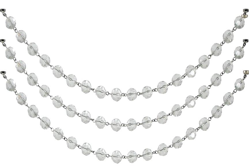 CLEAR CRYSTAL BEAD GARLAND Magnetic Chandelier Garland TrimKit® - (3) 12" Magnetic Strands per Box Chandelier Crystals | Magnetic Crystals | Lamp Crystals MagTrim