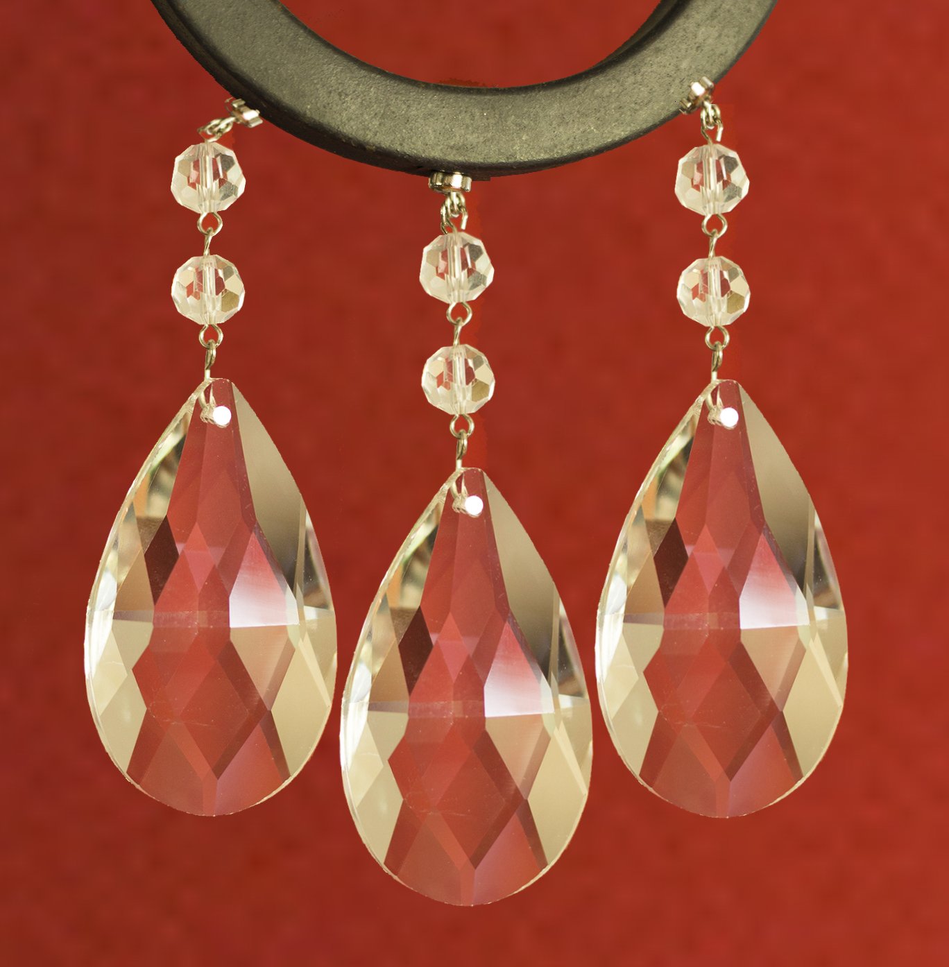 4" CLEAR CENTER CUT ALMOND Magnetic Chandelier Crystal (Box of 3)
