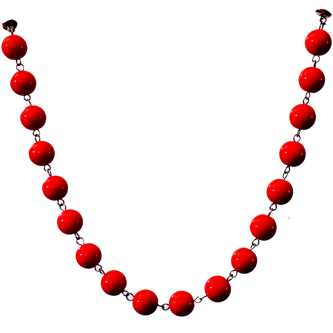 12" CORAL ORANGE GLASS BEAD MAGNETIC CHANDELIER GARLAND (Set/3)