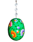 GREEN FLORAL EGG MAGNETIC ORNAMENT (Box of 3) - Magnetic Chandelier Accessory TrimKit® - MagTrim Designs LLC