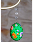 GREEN FLORAL EGG MAGNETIC ORNAMENT (Box of 3) - Magnetic Chandelier Accessory TrimKit® - MagTrim Designs LLC