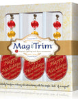 HAPPY HOLIDAYS PRINTED CRYSTAL (Set/3) MAGNETIC CHRISTMAS ORNAMENT - Magnetic Chandelier Accessory TrimKit® - MagTrim Designs LLC