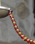 HOLIDAY CHANDELIER MAKEOVER KIT - (3) Gold Glitter Sleigh + (3) 12" Red/Gold Garland Chandelier Crystals | Magnetic Crystals | Lamp Crystals MagTrim