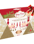 HOLIDAY CHANDELIER MAKEOVER KIT - (3) Gold Glitter Sleigh + (3) 12" Red/Gold Garland Chandelier Crystals | Magnetic Crystals | Lamp Crystals MagTrim