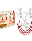 HOLIDAY CHANDELIER MAKEOVER KIT - (3) Let It Snow + (3) 12" RED BEAD Crystal Garland - MagTrim Designs LLC