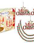 HOLIDAY CHANDELIER MAKEOVER KIT - (3) Red Green Merry Christmas + (3) 12" Red/Green Crystal Garland - MagTrim Designs LLC