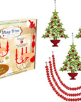 HOLIDAY CHANDELIER MAKEOVER KIT - (3) Red/Green Tree + (3) 12" Red Bead Garland - MagTrim Designs LLC