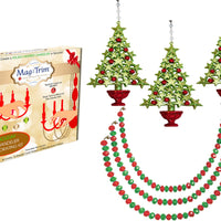 HOLIDAY CHANDELIER MAKEOVER KIT - (3) Red/Green Tree + (3) 12" Red/Green Garland - MagTrim Designs LLC