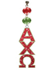 Logo Bling - Alpha Chi Omega - Magnetic Ornament (Set of 3) - MagTrim Magnetic Ornaments LLC