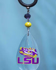 Louisiana State University - Logo Crystal - MAGNETIC ORNAMENT (SET/3) - MagTrim Magnetic Ornaments LLC