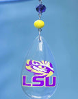 Louisiana State University - Logo Crystal - MAGNETIC ORNAMENT (SET/3) - MagTrim Magnetic Ornaments LLC