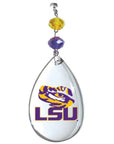 Louisiana State University - Logo Crystal - MAGNETIC ORNAMENT (SET/3) - MagTrim Magnetic Ornaments LLC